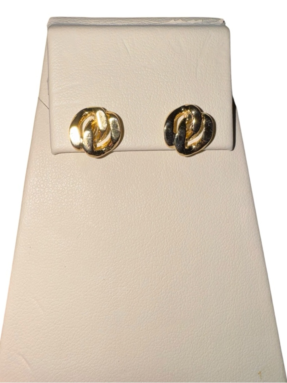 Gold Tone Knot Stud Earrings Classic Minimal Twist Design Chic Everyday